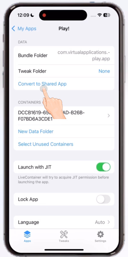 LiveContainer Convert to Shared App